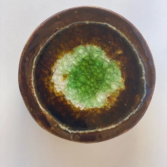 Handmade Ceramic Pottery Coasters with Crushed Glass/Crystal Center - Picture 9 of 9